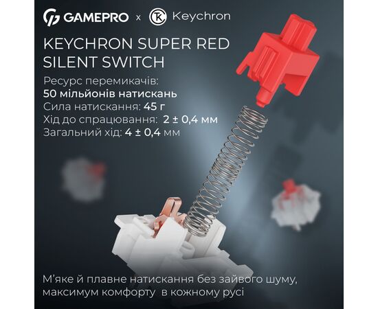 Клавиатура GamePro Asgard Yord Wireless/Bluetooth/USB UA Black (MK266BK), изображение 8