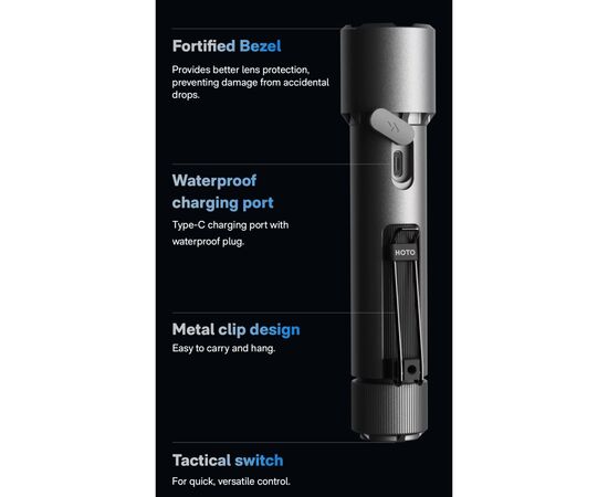 Ліхтар Xiaomi HOTO Flashlight Tactics 2300 (QWSDT005), зображення 10