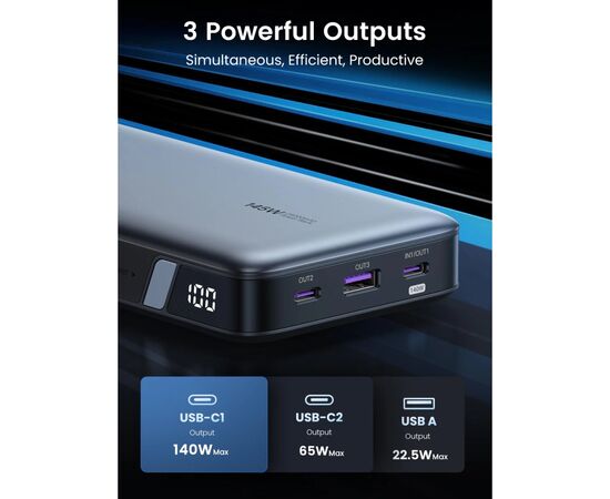 Концентратор Ugreen USB-C to HDMI + 2xUSB 3.2 + USB-C 3.2 + RJ45 + PD CM512 gray (45000), изображение 4