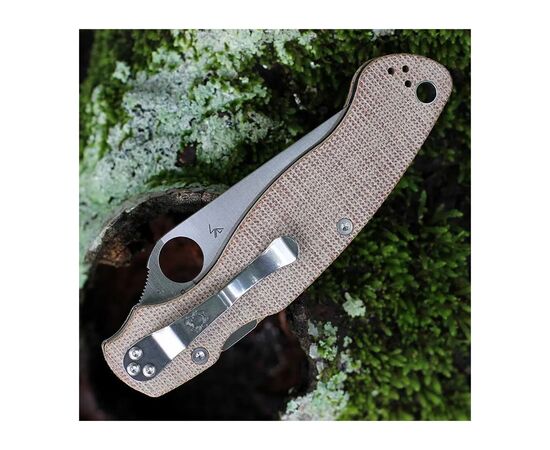 Ніж Spyderco Military 2 CPM Cru-Wear Micarta Brown (C36MPCW2), зображення 6