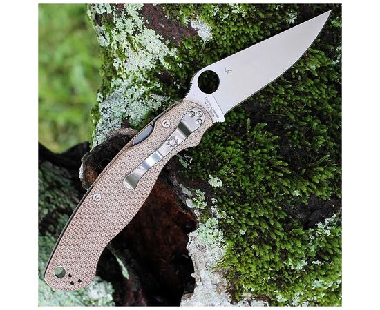 Ніж Spyderco Military 2 CPM Cru-Wear Micarta Brown (C36MPCW2), зображення 8