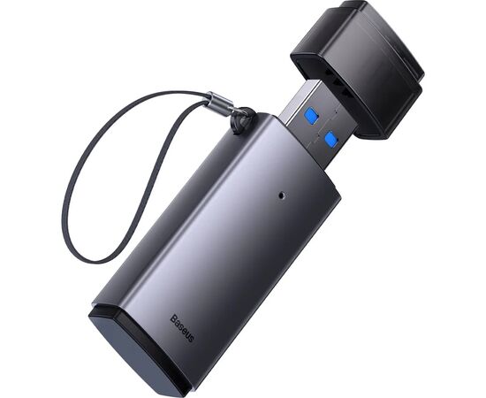 Считыватель флеш-карт Baseus USB to SD/TF gray (WKQX060013), изображение 2