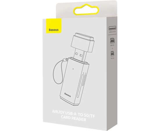 Считыватель флеш-карт Baseus USB to SD/TF gray (WKQX060013), изображение 7