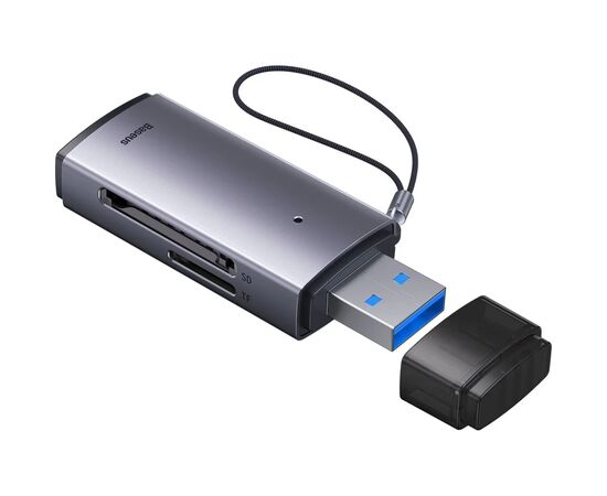 Считыватель флеш-карт Baseus USB to SD/TF gray (WKQX060013)