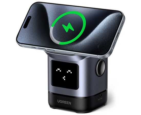 Зарядний пристрій UGREEN 2-in-1 wireless iPhone + AirPods W709 gray (45775), зображення 2