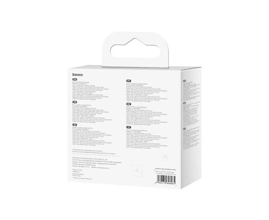 Зарядное устройство Baseus 1xUSB-C + 1xUSB GaN 100W + cable USB-C to USB-C white (CCGP090202), изображение 7