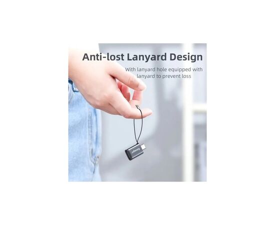 Переходник OTG USB 3.0 AF to USB-C M gray Essager (EZJAC-SRA0G), изображение 7