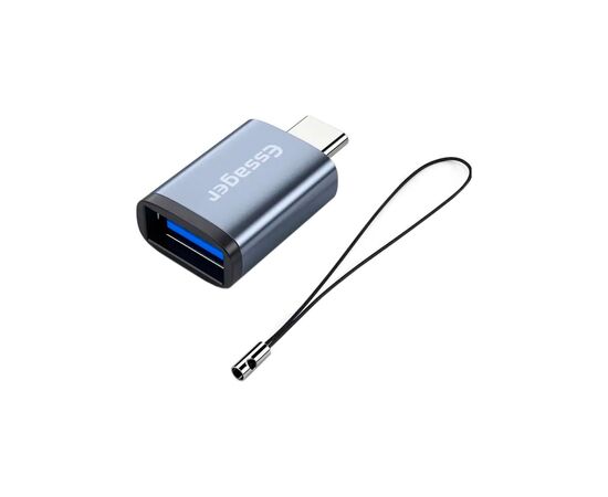 Переходник OTG USB 3.0 AF to USB-C M gray Essager (EZJAC-SRA0G)