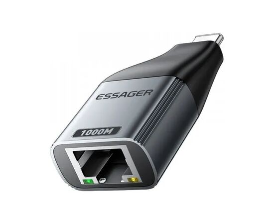 Переходник USB-C to RJ45 1000Mbps Essager (EZJRJK-MJ0G-P), изображение 3