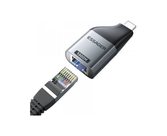 Переходник USB-C to RJ45 1000Mbps Essager (EZJRJK-MJ0G-P), изображение 7