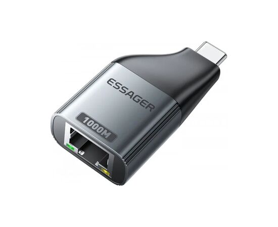 Переходник USB-C to RJ45 1000Mbps Essager (EZJRJK-MJ0G-P)