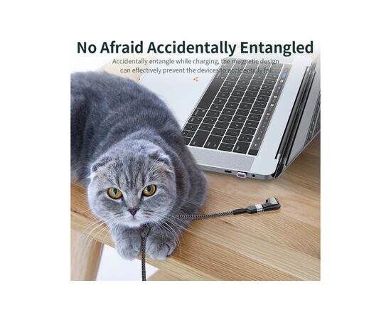 Перехідник USB-C magnetic 100W 5Gbps 90° corner Essager (EZJT-QZG01), зображення 3