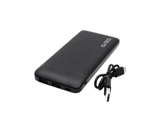 Батарея універсальна GEAR 10000mAh, 10W, USB-TypeC, 2*USB-A, Micro-USB, black (SL10), зображення 3