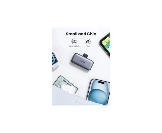 Батарея універсальна Ugreen 5000mAh 22,5W USB-C In/Out, with build-in Type-C connector (PB503) (35338), зображення 7
