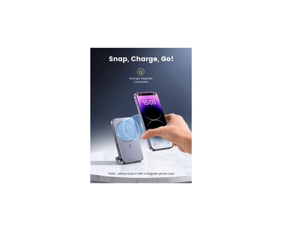 Батарея універсальна Ugreen 10000 mAh 20W PD/3.0, QC/3.0, Magnetic Wireless, USB-A, USB-C In/Out (PB206) (15086), зображення 4