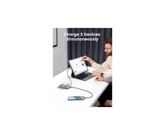 Батарея універсальна Ugreen 10000 mAh 20W PD/3.0, QC/3.0, Magnetic Wireless, USB-A, USB-C In/Out (PB206) (15086), зображення 5