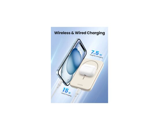 Батарея універсальна Ugreen 5000 mAh 15W Magnetic Wireless USB-C In/Out (PB560) (25207), зображення 6