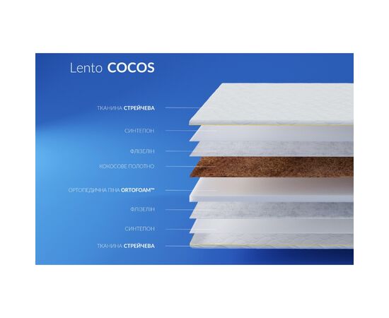 Матрац Highfoam Lento Cocos, ортопедичний, двосторонній 80х190 см (4820001279320), зображення 3