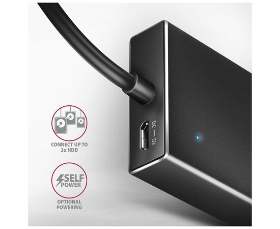 Концентратор AXAGON USB 3.1 to 7xUSB 3.0 black (HUE-F7A), изображение 5