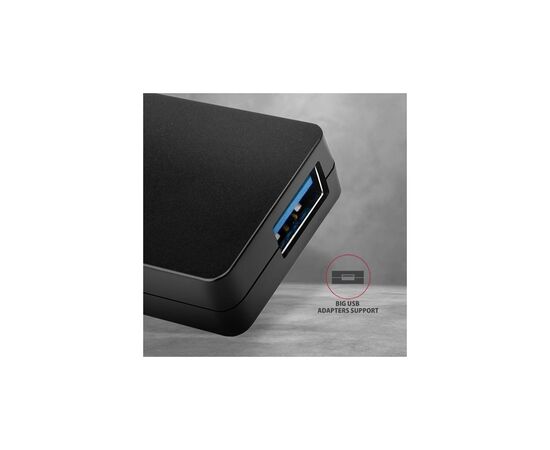 Концентратор AXAGON USB 3.1 to 4xUSB 3.0 black (HUE-G1A), изображение 3