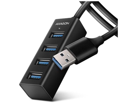Концентратор AXAGON USB 3.1 to 4xUSB 3.0 1.2m black (HUE-M1AL)