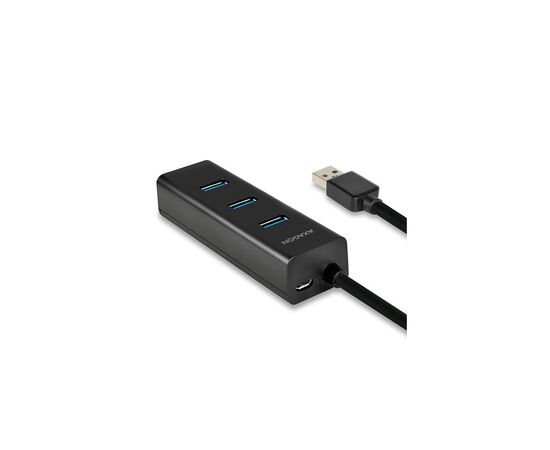 Концентратор AXAGON USB 3.1 to 4xUSB 3.0 1.2m + cable USB to Micro 5P black (HUE-S2BL), изображение 3