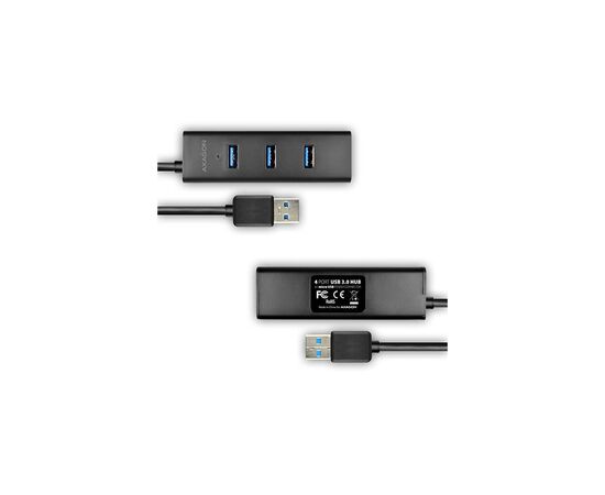 Концентратор AXAGON USB 3.1 to 4xUSB 3.0 1.2m + cable USB to Micro 5P black (HUE-S2BL), изображение 5