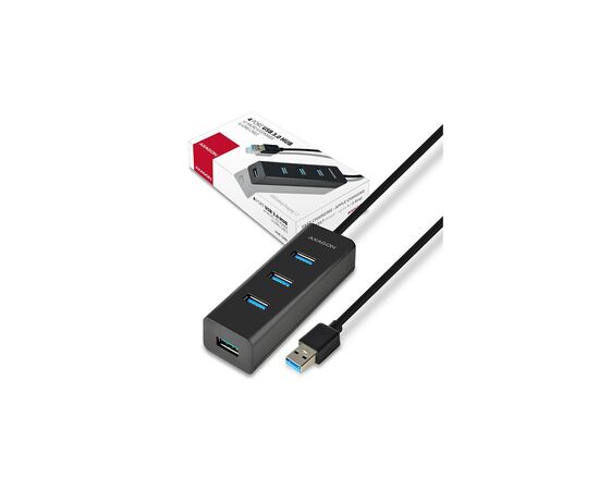 Концентратор AXAGON USB 3.1 to 4xUSB 3.0 1.2m + cable USB to Micro 5P black (HUE-S2BL), изображение 8