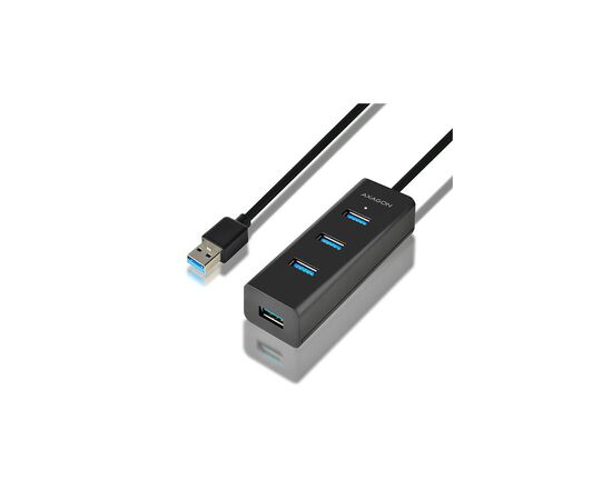 Концентратор AXAGON USB 3.1 to 4xUSB 3.0 1.2m + cable USB to Micro 5P black (HUE-S2BL)