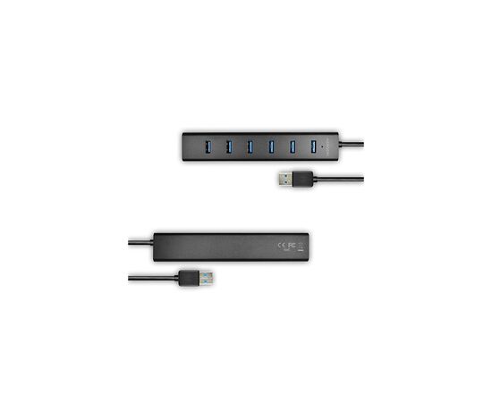 Концентратор AXAGON USB 3.1 to 7xUSB 3.0 + power adapter black (HUE-SA7BP), изображение 3