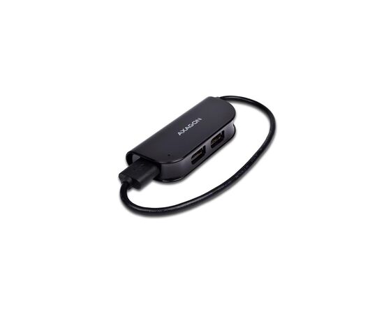 Концентратор AXAGON USB 2.0 to 4xUSB 2.0 0.2m black (HUE-X4B), изображение 3