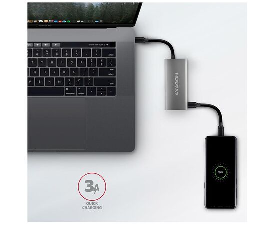 Концентратор AXAGON USB-C to 2xUSB-A + 2xUSB-C 10Gbps 0.13m gray (HMC-4G2), изображение 4