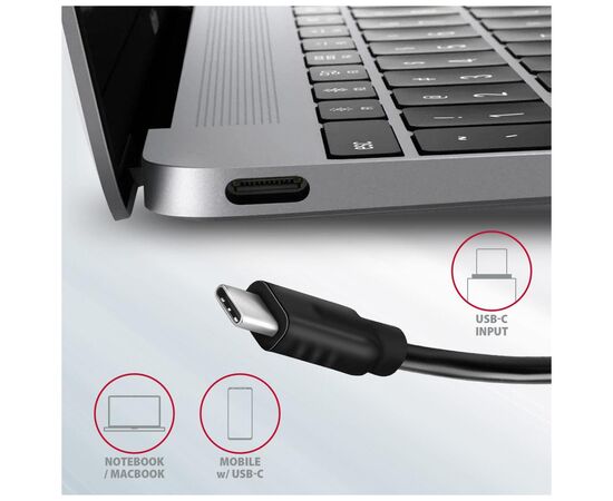 Концентратор AXAGON USB-C to 2xUSB-A + 2xUSB-C 10Gbps 0.13m gray (HMC-4G2), изображение 6
