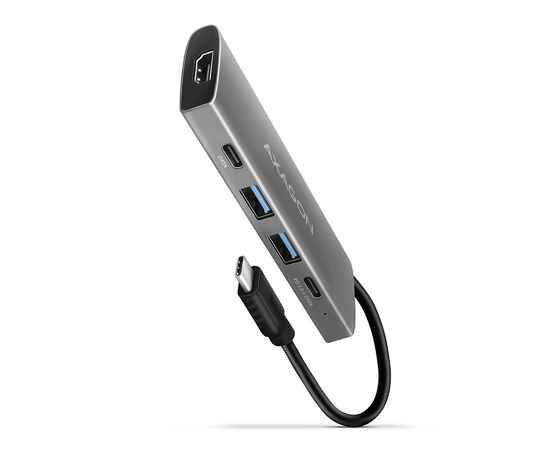 Концентратор AXAGON USB-C to 2xUSB-A + 2xUSB-C + HDMI 0.13m gray (HMC-5G2)