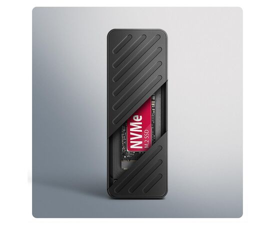 Кишеня зовнішня AXAGON USB-C 20Gbps metal box for M.2 NVMe SSD ARMORED (EEM2-20G), зображення 3