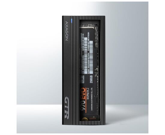 Кишеня зовнішня AXAGON USB-C 3.2 Gen 2 metal box for M.2 NVMe SSD THIN RIB (EEM2-GTR), зображення 2