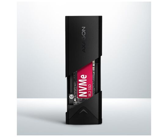 Кишеня зовнішня AXAGON USB-C 10Gbps metal box for M.2 NVMe SSD BLACK ARROW (EEM2-UB2), зображення 2