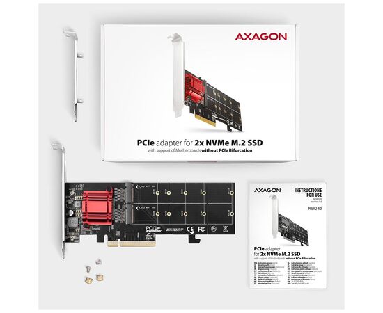 Контролер AXAGON PCIe to 2xNVMe M.2 controller (PCEM2-ND), зображення 3