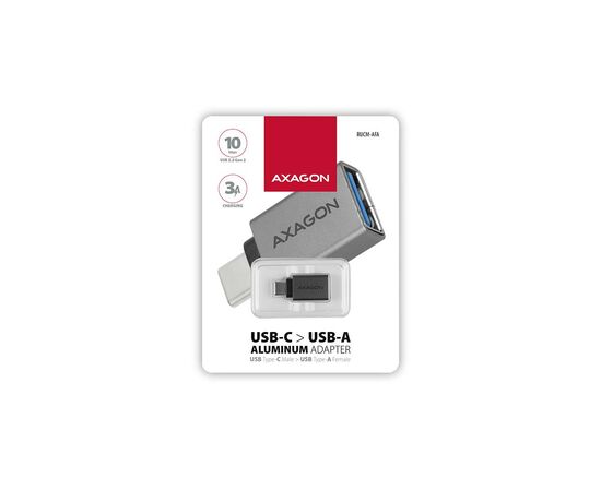Перехідник OTG USB 3.0 AF to USB-C gray AXAGON (RUCM-AFA), зображення 3