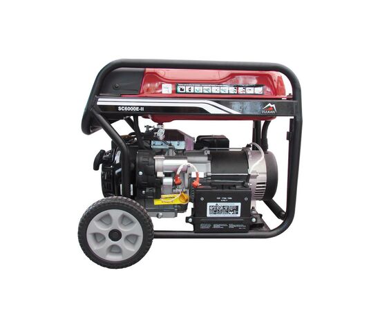 Генератор Vulkan SC6000E-II 1ф 5,0kW, эл.старт, бак-25л, колеса (SC6000E-II), изображение 2