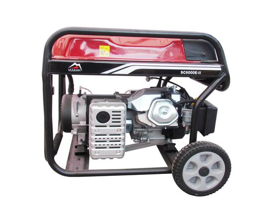 Генератор Vulkan SC6000E-II 1ф 5,0kW, эл.старт, бак-25л, колеса (SC6000E-II), изображение 3