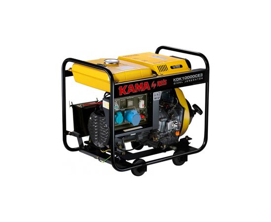 Генератор KAMA дизельний KDK10000CE3, 3-ф. 220/400V, 50Hz, 9.4kVA/7.5kW, 12.5 л, 2 л/год, ручний/стартер (KDK10000CE3)