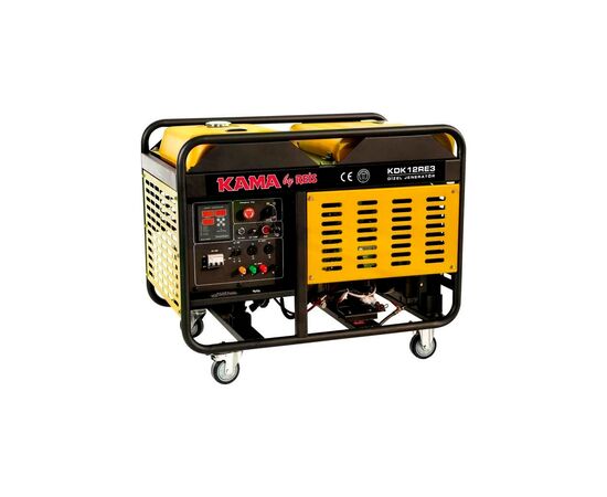 Генератор KAMA дизельний KDK12RE3, 3-ф. 220/400V, 50Hz, 12kVA/10kW, 34л, 3 л/год, стартер, водяне охолодження (KDK12RE3)