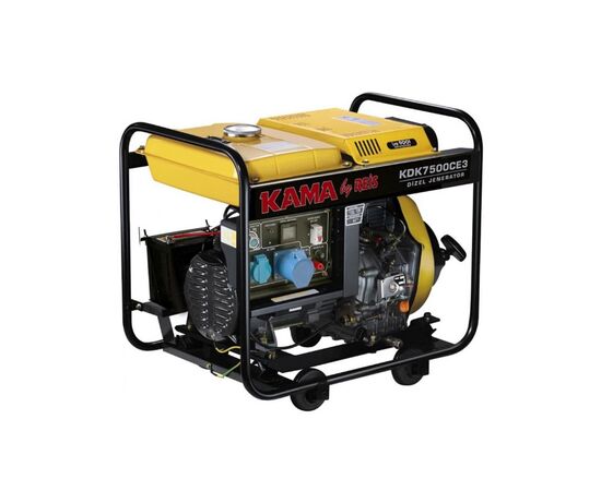Генератор KAMA дизельний KDK7500CE3, 3-ф. 220/400V, 50Hz, 6.9kVA/5.5kW, 12.5 л, 1.5 л/год, ручний/стартер (KDK7500CE3)