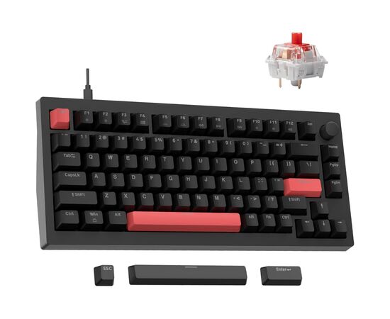 Клавіатура Lemokey Keychron X4 Red LED USB Black (X4-A1-UA), зображення 3