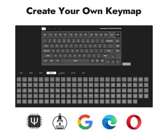 Клавіатура Lemokey Keychron X4 Red LED USB Black (X4-A1-UA), зображення 4