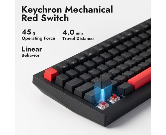 Клавіатура Lemokey Keychron X4 Red LED USB Black (X4-A1-UA), зображення 7