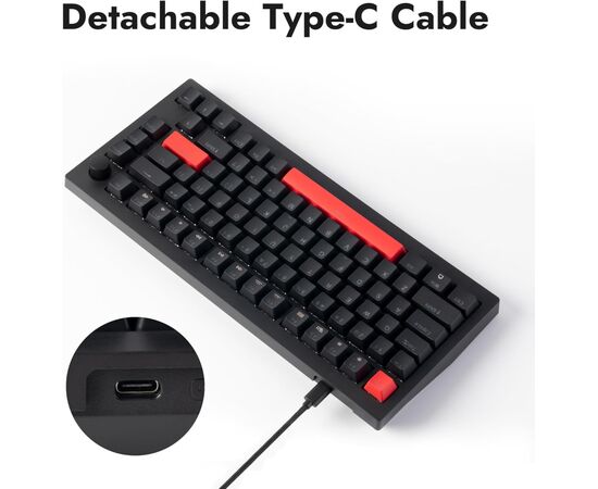 Клавіатура Lemokey Keychron X4 Red LED USB Black (X4-A1-UA), зображення 8