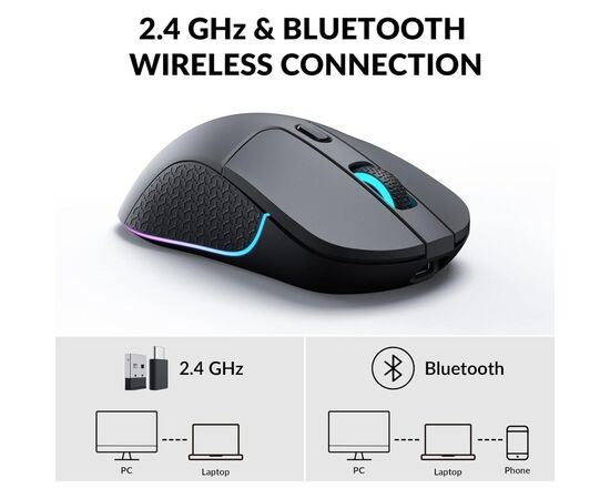 Мишка Keychron M3 Wireless/Bluetooth/USB Black (M3-A1), зображення 5