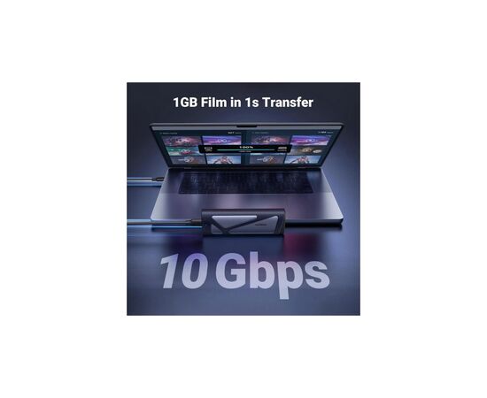 Карман внешний UGREEN USB 3.2 Gen 2 to M.2 NVMe/SATA 10Gbps UASP TRIM CM767 gray (15813), изображение 6